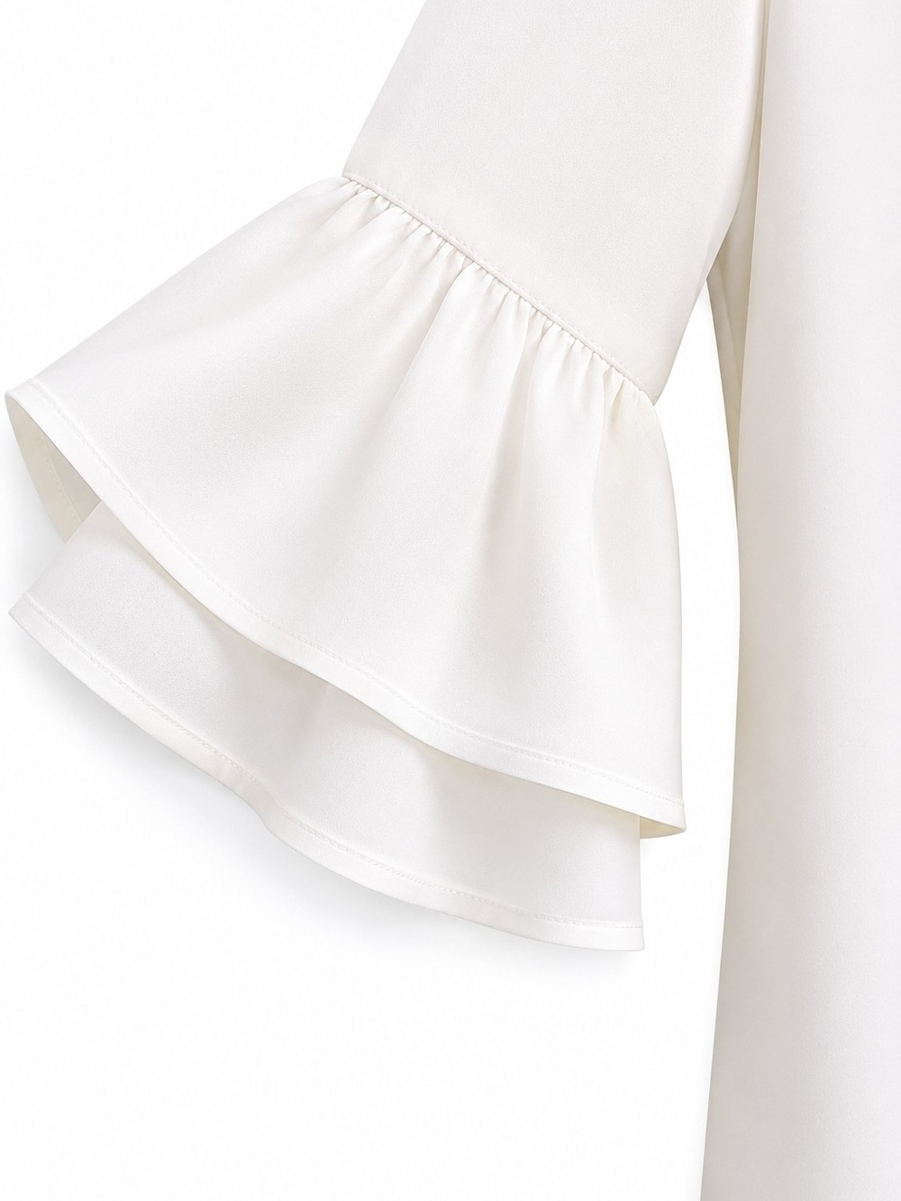 Belongsci White Ruffle Bell Sleeve Shift Dress Medium White Party - Picture 4 of 5
